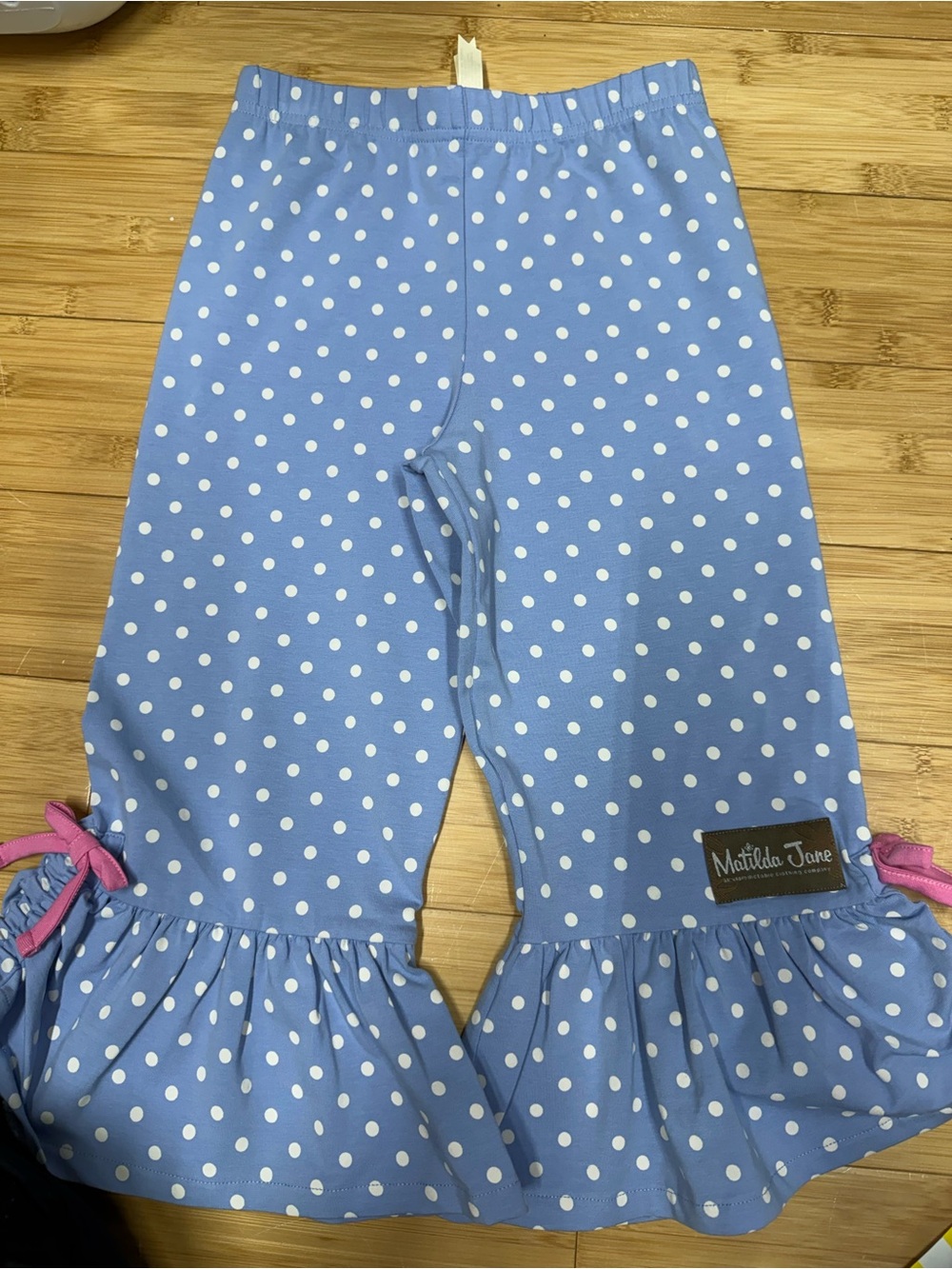 Matilda Jane Girls' Blue Polka Dot Ruffle Pants